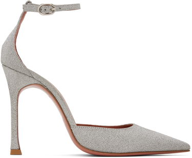 Кецове и обувки Amina Muaddi Glitter Pump Heels Сиво | KIM PUMP SR GLITTER, 0