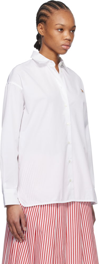 Риза MAISON KITSUNÉ Maison Kitsuné Baby Fox Patch Classic Shirt Бяло | OW00401WC0026, 1