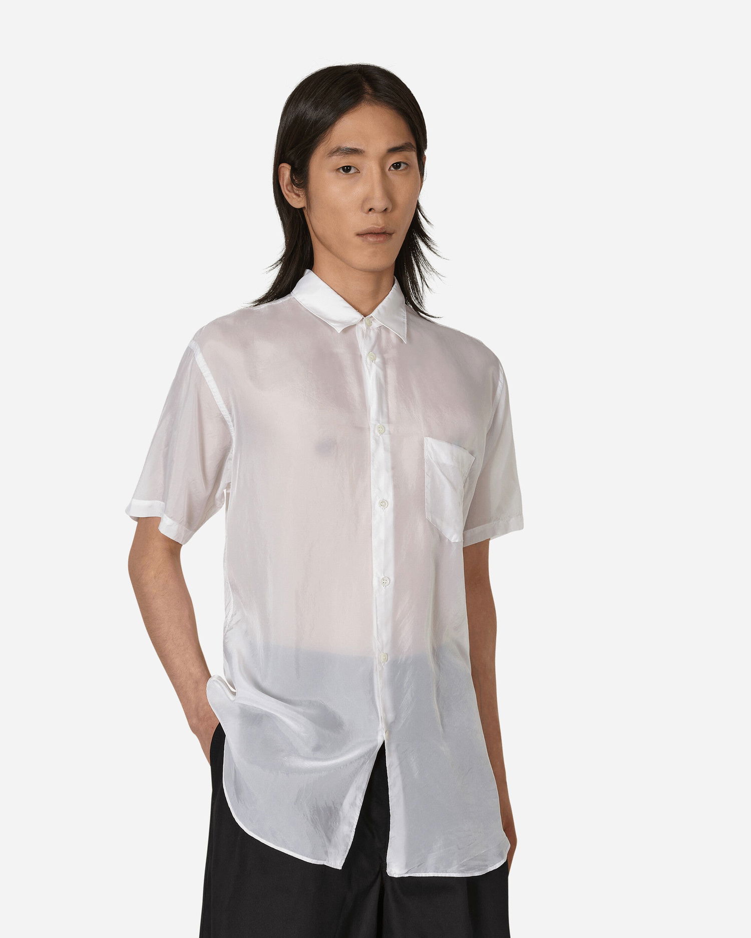 Риза Comme des Garçons Wrinkled Cupro Shirt Бяло | FK-B052-S23 3, 0