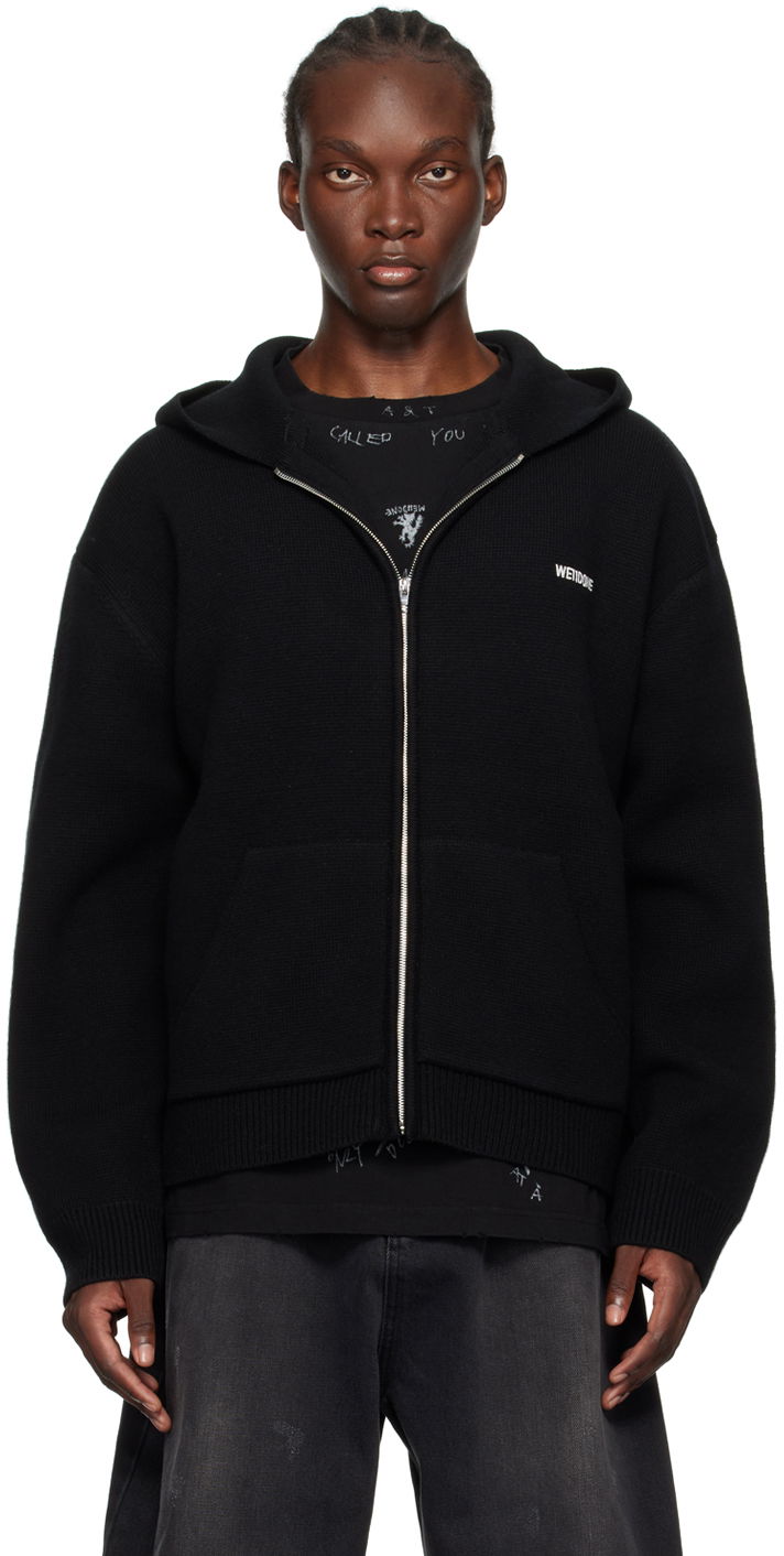 Суитчър We11done We11done Knit Zip-Up Hoodie Черно | WD-KJ2-24-609-M-BK, 0