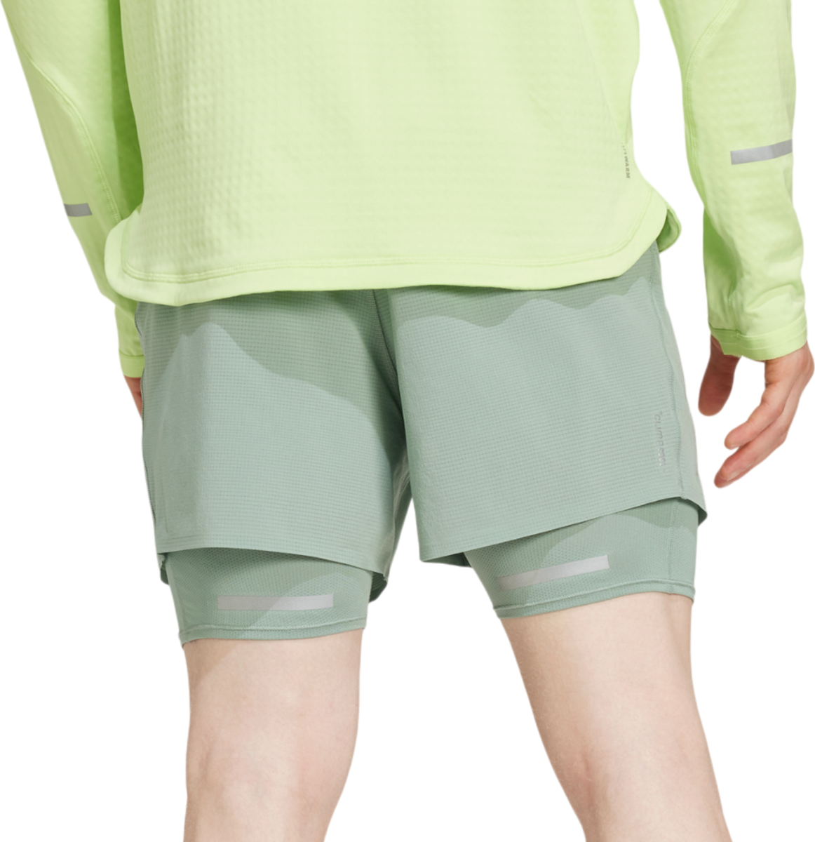 Къси панталони adidas Originals Ultimate 2-in-1 Running Shorts Зелено | jc7336, 1