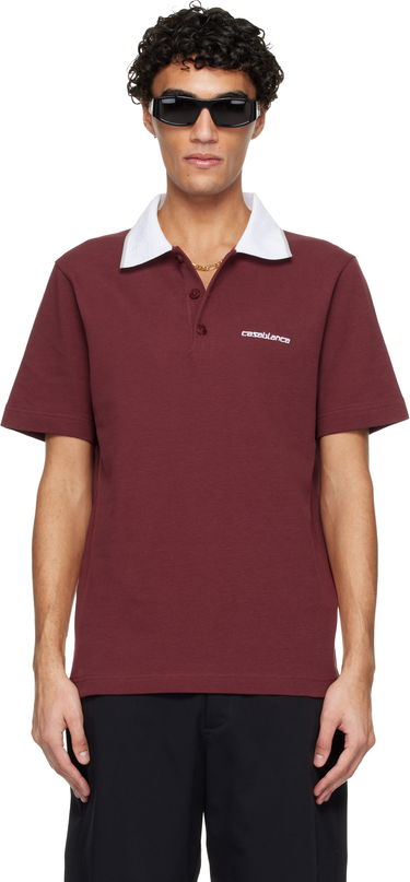 Поло тениска Casablanca Embossed Laurel Polo Бургунди | M-SP26-JTP-243-02, 0