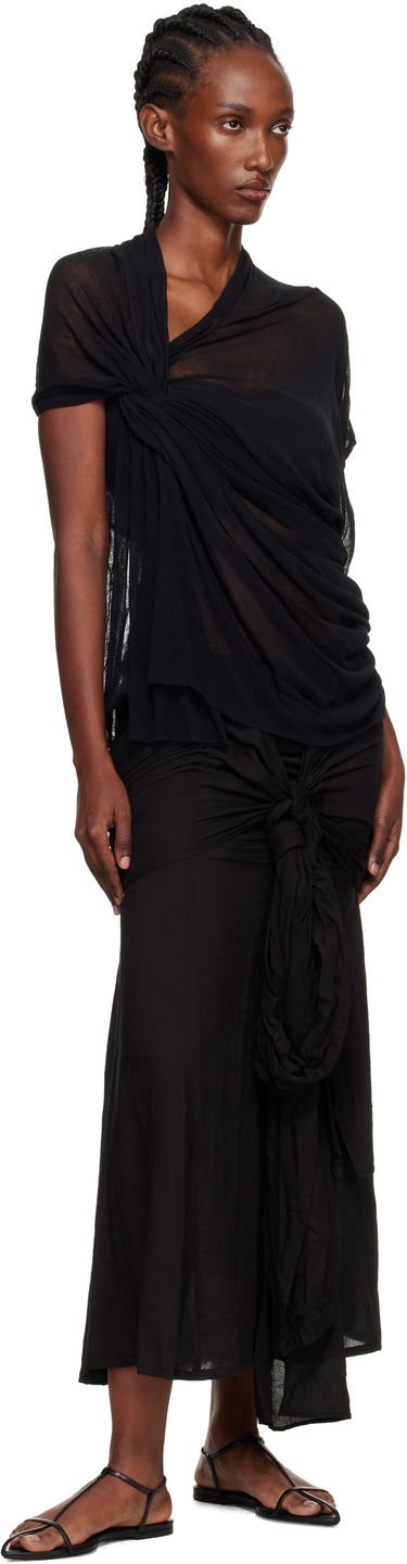 Тениска Yohji Yamamoto YOHJI YAMAMOTO Twist Detail Top Черно | FP-T42-083, 3