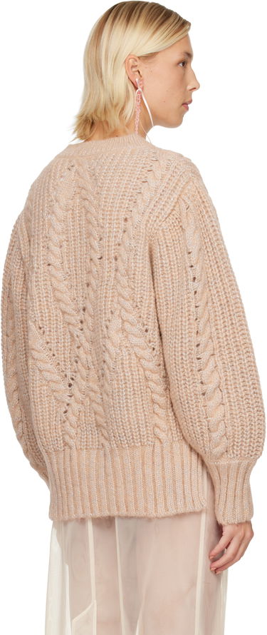 Пуловер Simone Rocha Simone Rocha Embellished Puff Sleeve Chunky Knit Sweater Бежово | MZMK4B 0665, 2