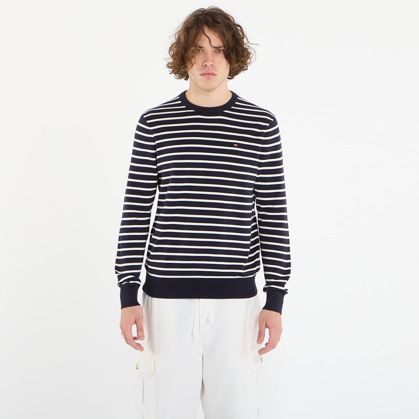 Пуловер Tommy Hilfiger Essential Ssnl Cotton Crew Neck Striped Sweater Тъмно синьо | MW0MW39999 0A4