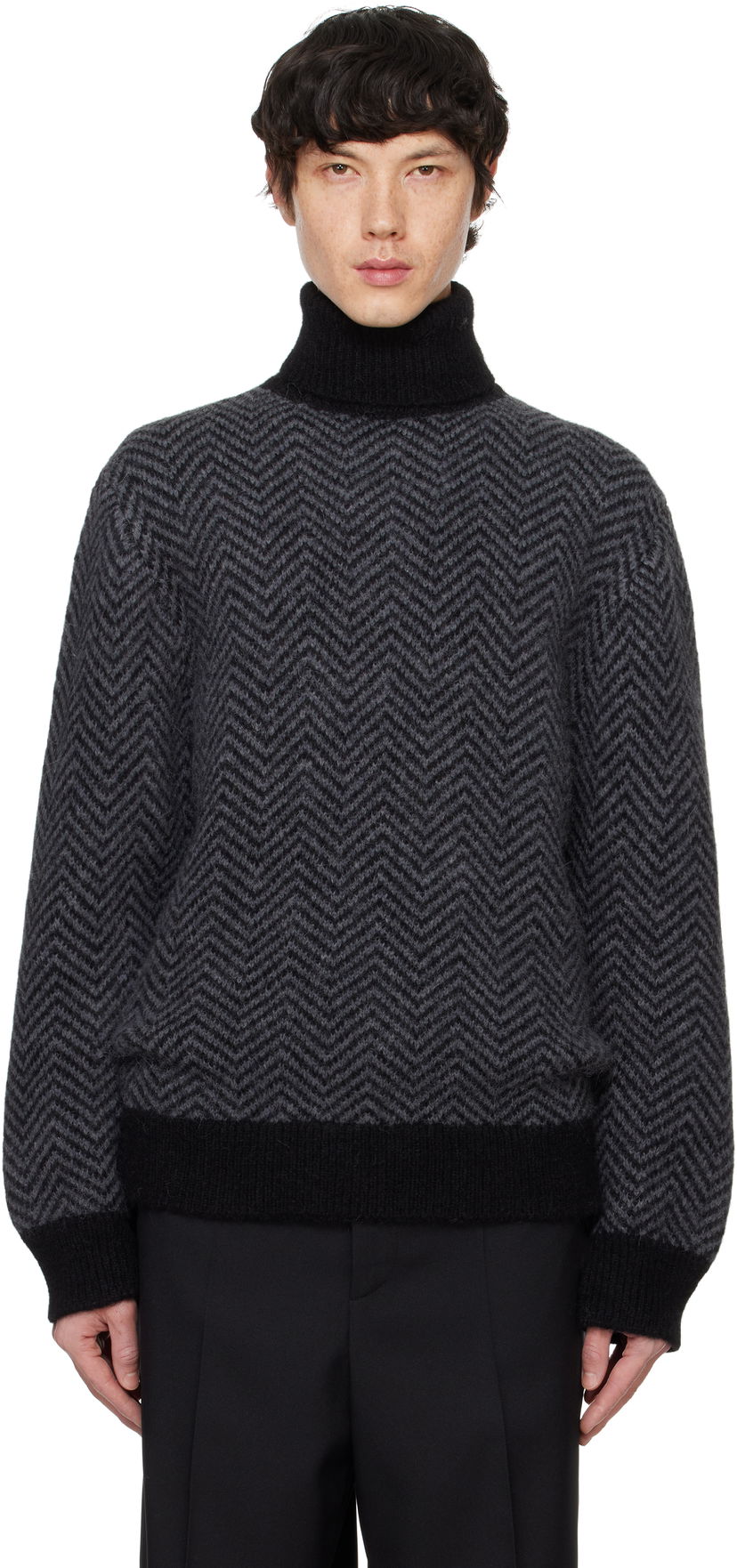 Пуловер Officine Générale Turtleneck Sweater Сиво | W24MKNT321