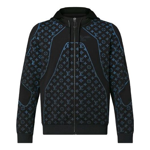 Суитчър Louis Vuitton 2054 Logo Zip-Up Hoodie Черно | 1A9GNB