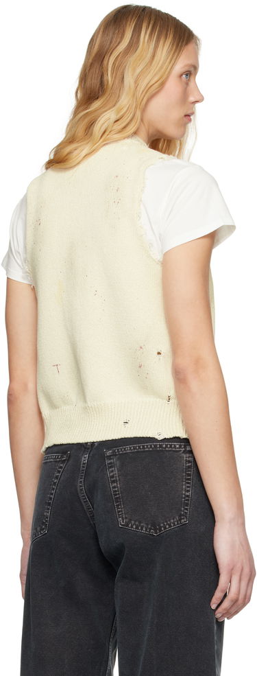 Пуловер Maison Margiela MM6 Maison Margiela Open Cut Printed Vest Бежово | S62FB0075 M13123, 2