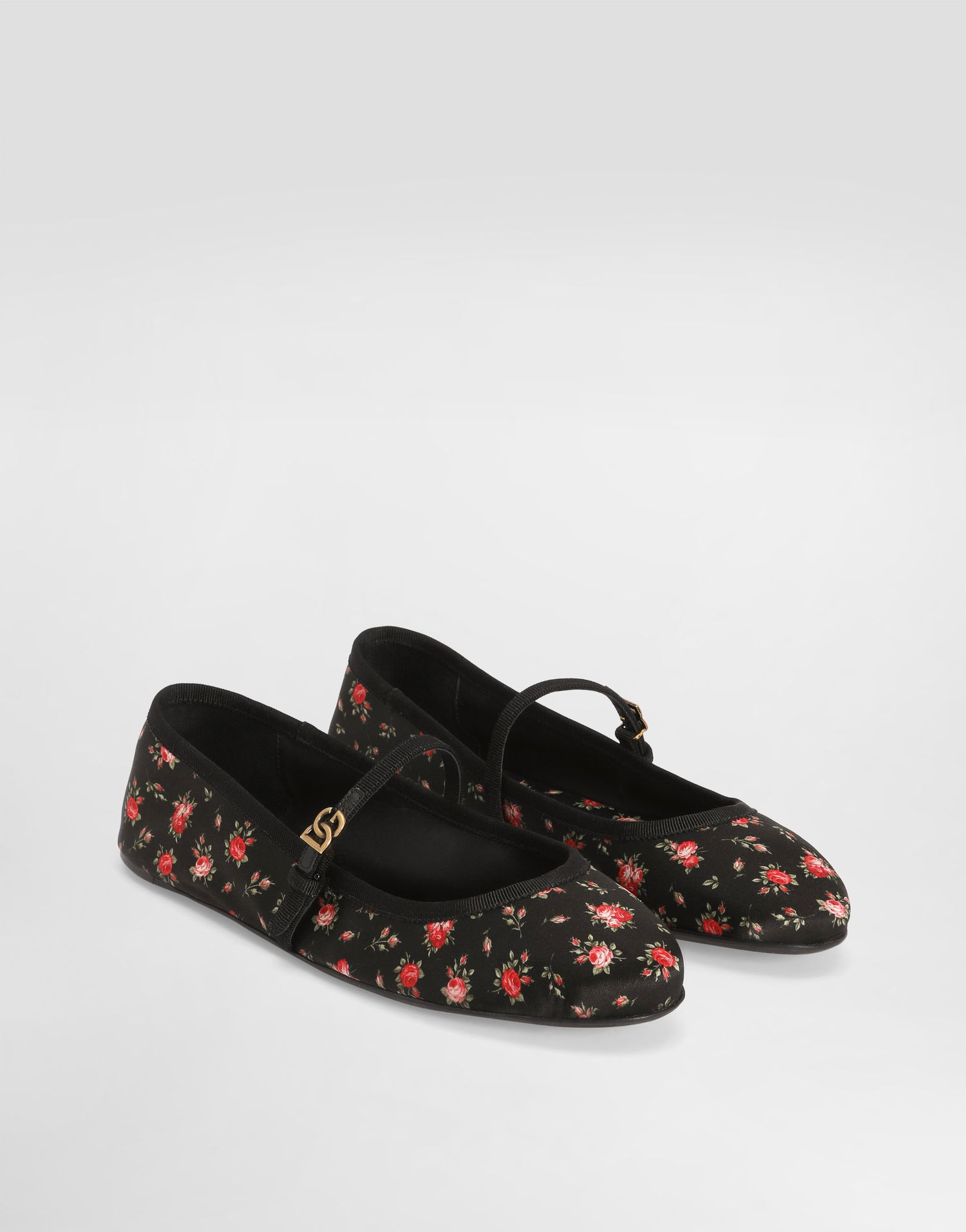 Кецове и обувки Dolce & Gabbana Satin Ballet Flats With Little Roses Print Многоцветен | CB0284AX256HN5XJ, 1
