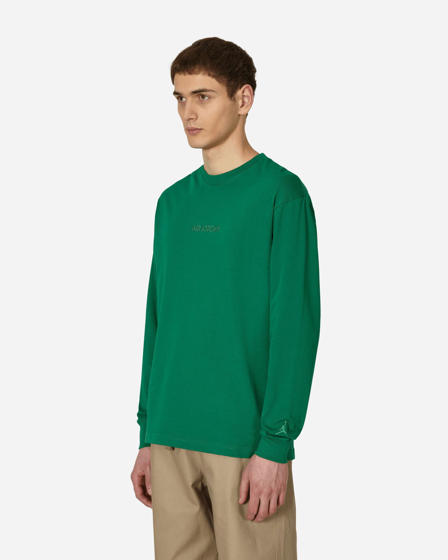 Тениска Jordan Wordmark Longsleeve T-Shirt Зелено | FJ0702-302, 1