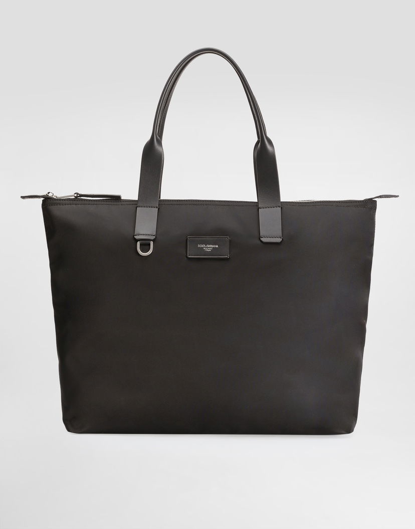 Голяма пазарска чанта Dolce & Gabbana Dolce & Gabbana Nylon and Calfskin Shopping Tote Черно | BM2375AN4218B956