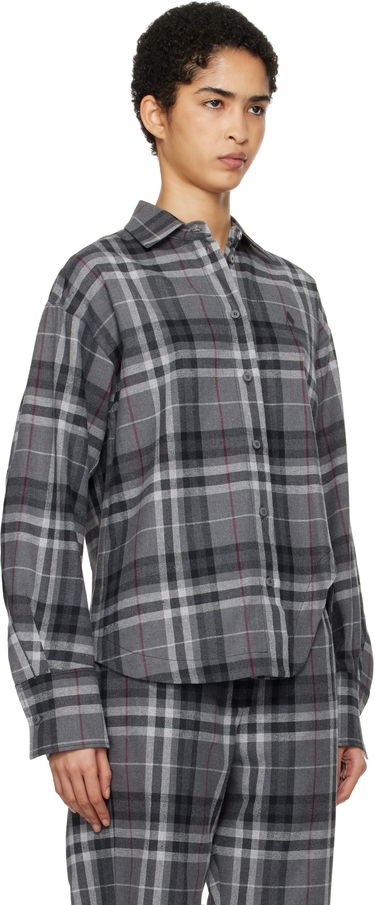 Риза The Attico Attico Eliza Plaid Flannel Shirt Сиво | 250WCH00014 CCC050AA, 1