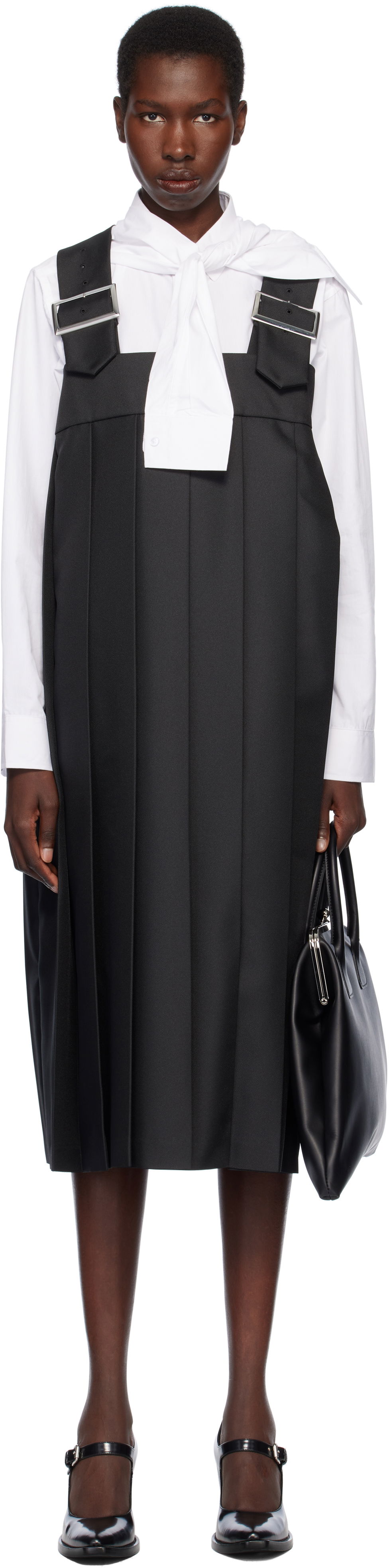 Pокля Comme des Garçons Comme des Garçons Gabardine Midi Dress Черно | RO-A005-051-1, 0