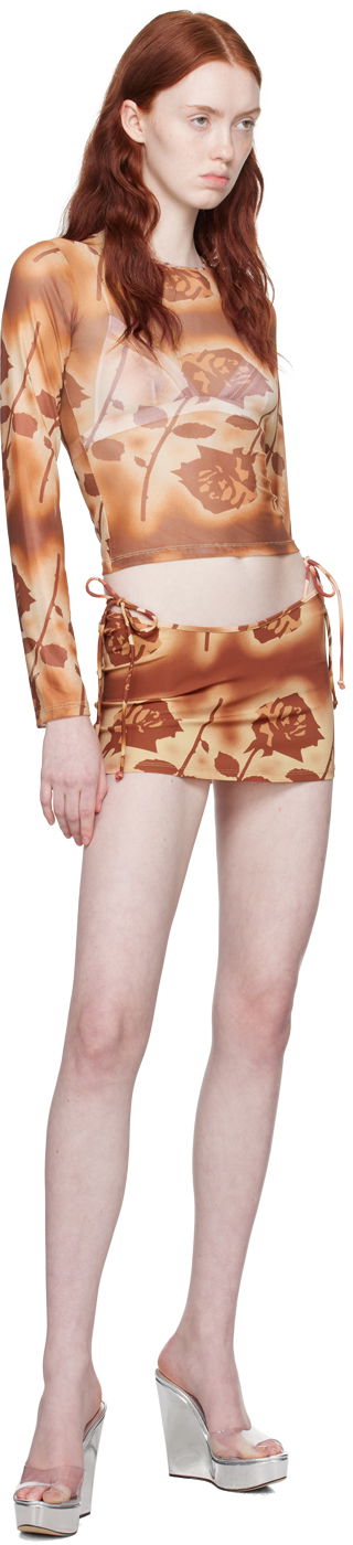 Пола Miaou Miaou Floral Long Sleeve Top Кафяво | 7029PM2SRO, 3