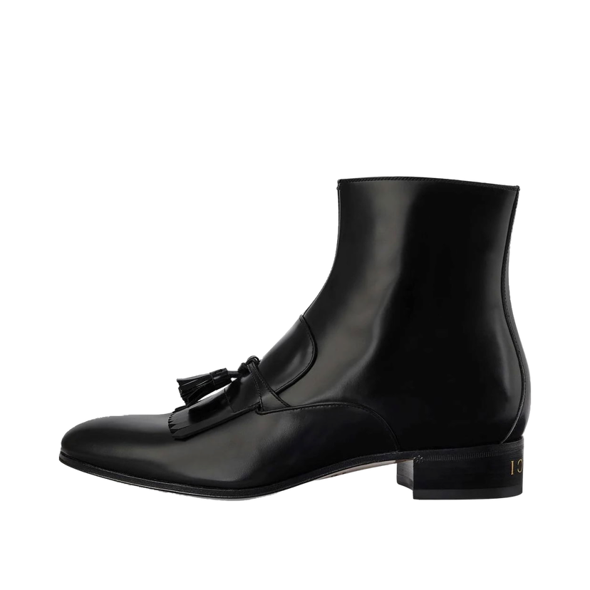 Кецове и обувки Gucci Frontal Tassels Detail Ankle Boot Black Черно | 714688 DS8S0 1000