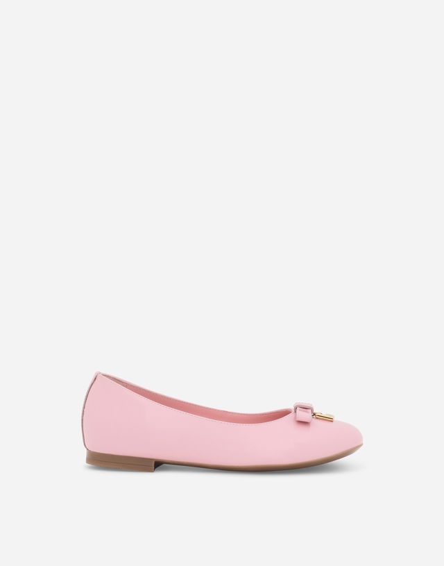 Patent Leather Ballet Flats With Metal Dg Logo
