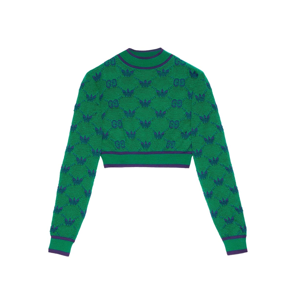 Пуловер Gucci adidas x Wool Jacquard Sweater Green/Blue Зелено | 693829 XKCVF 3465, 0