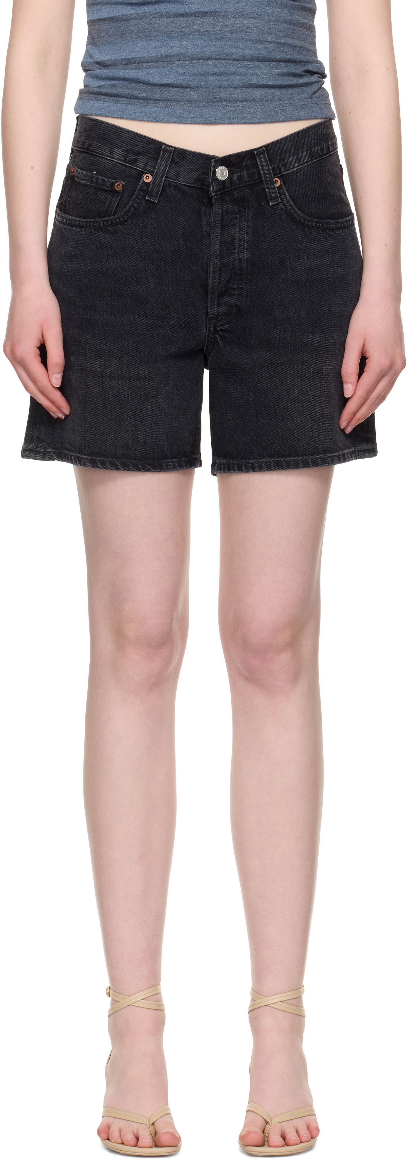 Къси панталони AGOLDE AGOLDE V-Waist Denim Shorts Черно | A225-1157, 0
