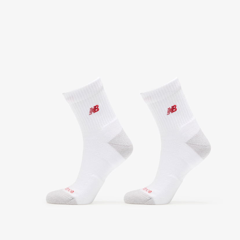 Бельо и чорапи New Balance Active Premium Crew Quarter Socks 2-Pack Бяло | LAS25304WT
