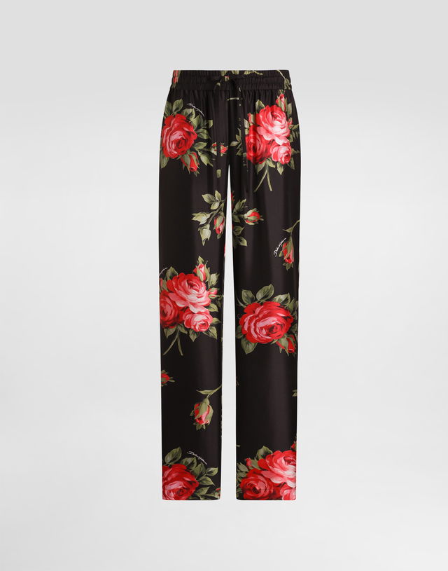 Rose Bouquet-print Vanity Twill Trousers Collection