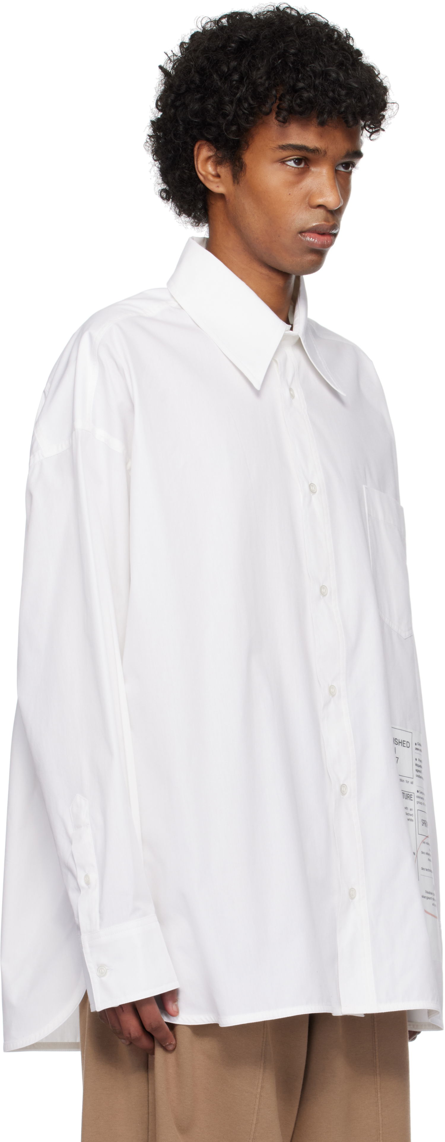 Риза Maison Margiela MM6 Maison Margiela Newspaper Print Shirt Бяло | SH0DT0027 M35152, 1