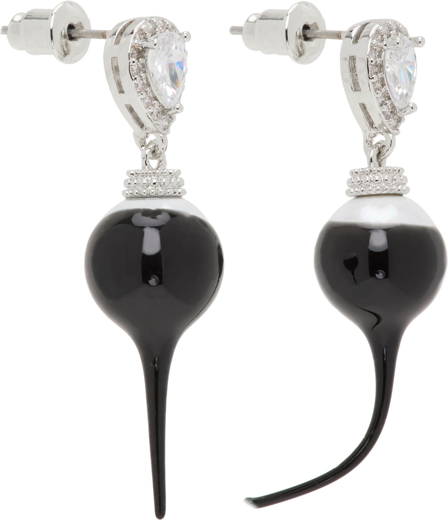 Обеци Ottolinger Ottolinger Diamond Drop Earrings Черно | 125901425E02, 1