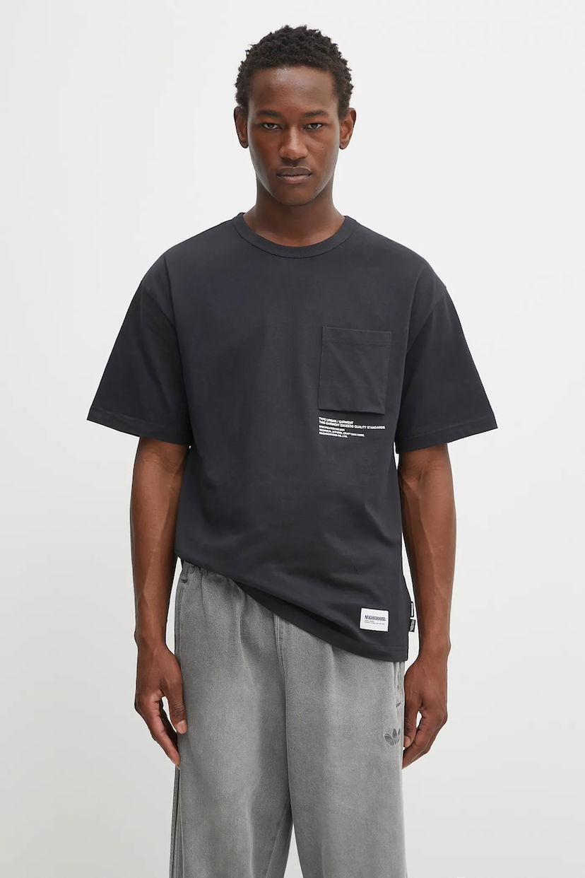 Тениска Neighborhood NEIGHBORHOOD Sheltech Crewneck Graphic Pocket Tee Черно | 251BWNH.CSM01