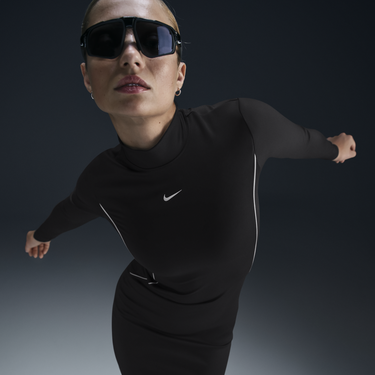 Pокля Nike Long Sleeve Dress Черно | HQ3752-010, 4