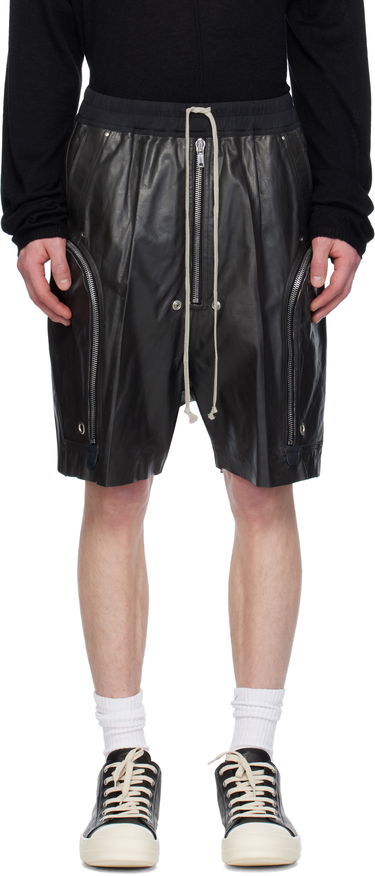 Къси панталони Rick Owens Rick Owens Hollywood Bauhaus Bela Leather Shorts Черно | RU01E5392 LTP, 0