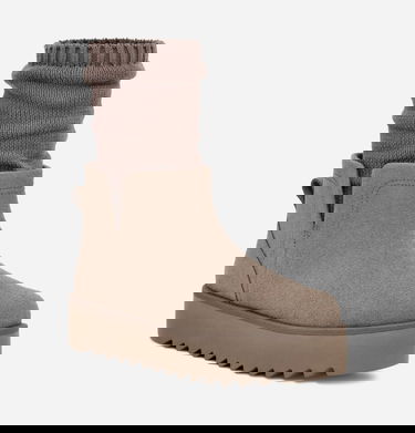 Кецове и обувки UGG Classic Ultra Mini Sock'd Plateau Boot Сиво | 1170712-SKP, 1