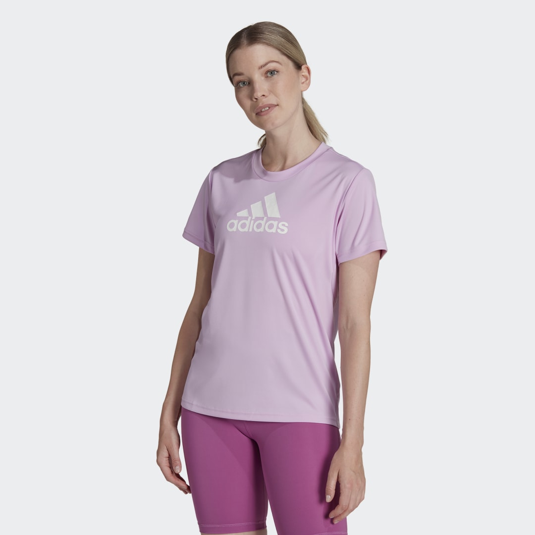 Тениска adidas Originals Primeblue Designed 2 Move Logo Sport Tee Лилаво | HN3892, 1