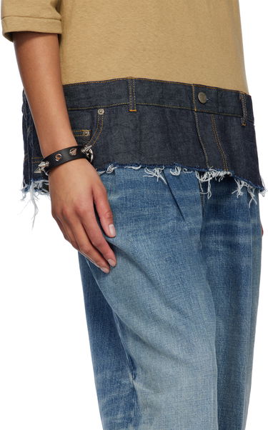 Гривна UNDERCOVER UNDERCOVER Spike Leather Bracelet Черно | UP1E4A02, 2