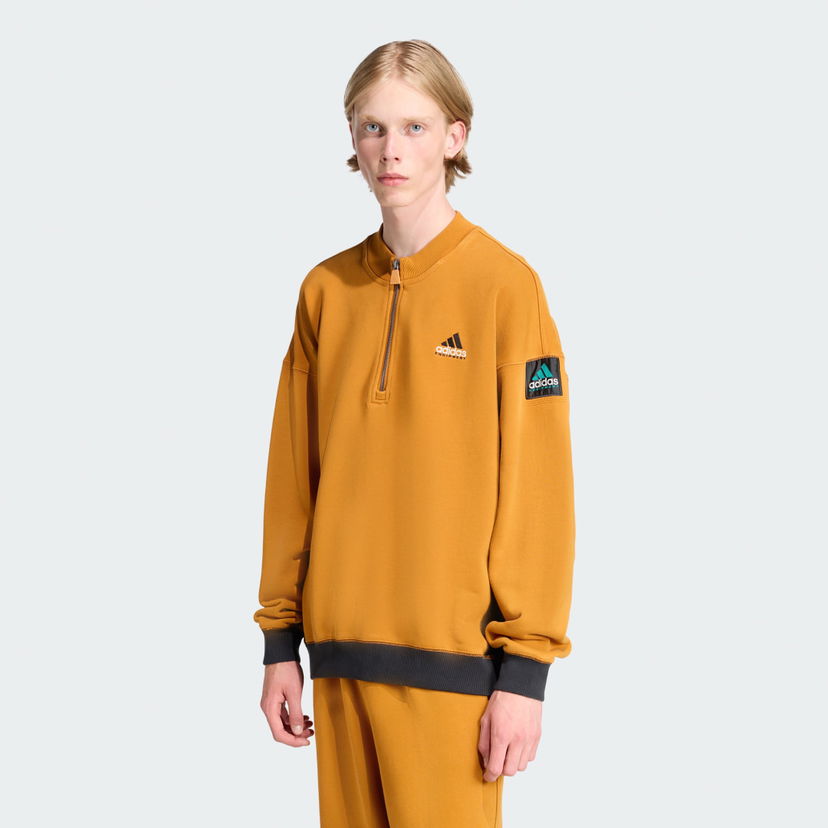 Суитчър adidas Performance Equipment Blocked Half-Zip Sweatshirt Жълто | JX1466