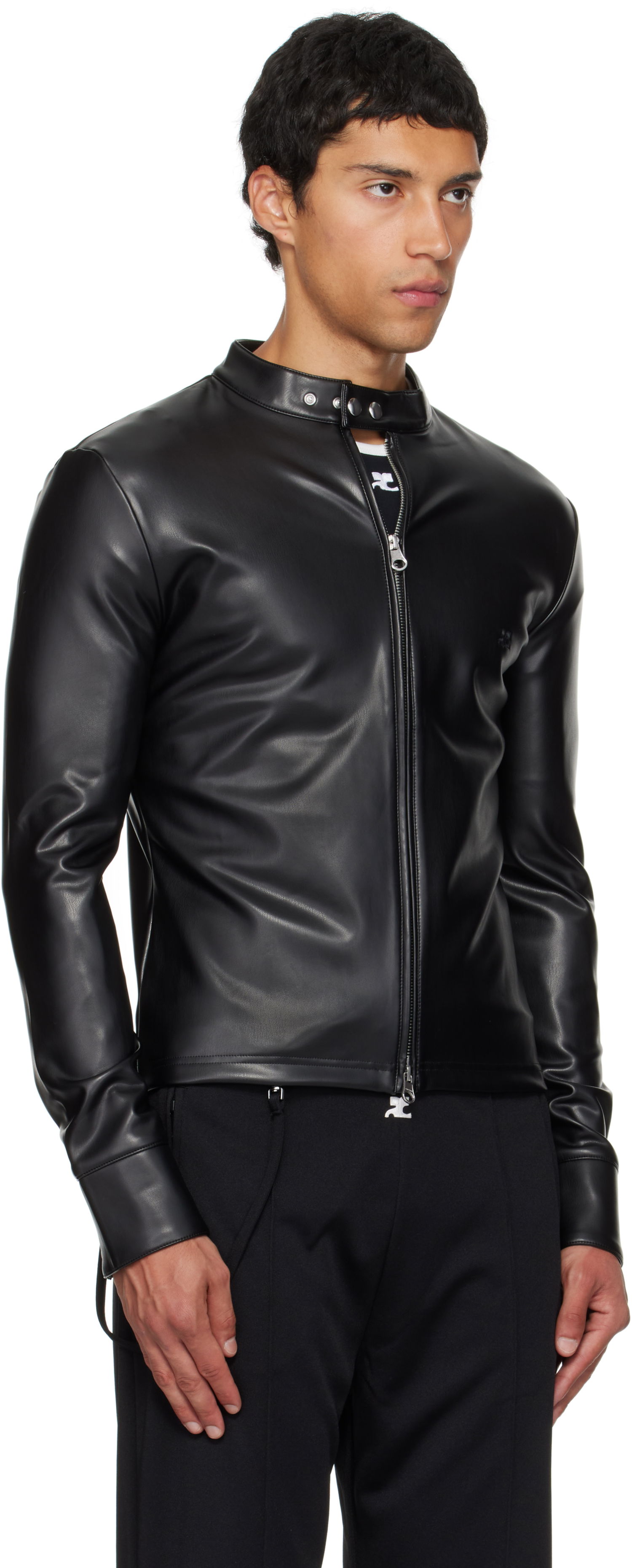 Яке Courrèges Courrèges Faux-Leather Biker Jacket Черно | 325CTO448PU0049, 1