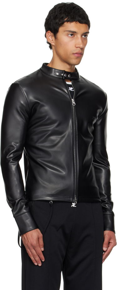 Яке Courrèges Courrèges Faux-Leather Biker Jacket Черно | 325CTO448PU0049, 1