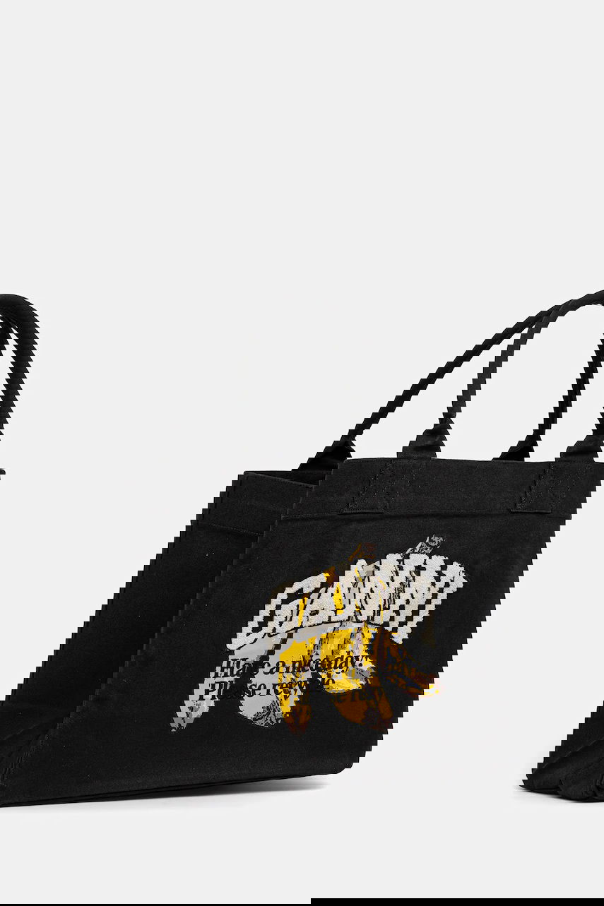 Голяма пазарска чанта GANNI GANNI Shopper XXL Pocket Banana Print Tote Bag Черно | A6896, 1