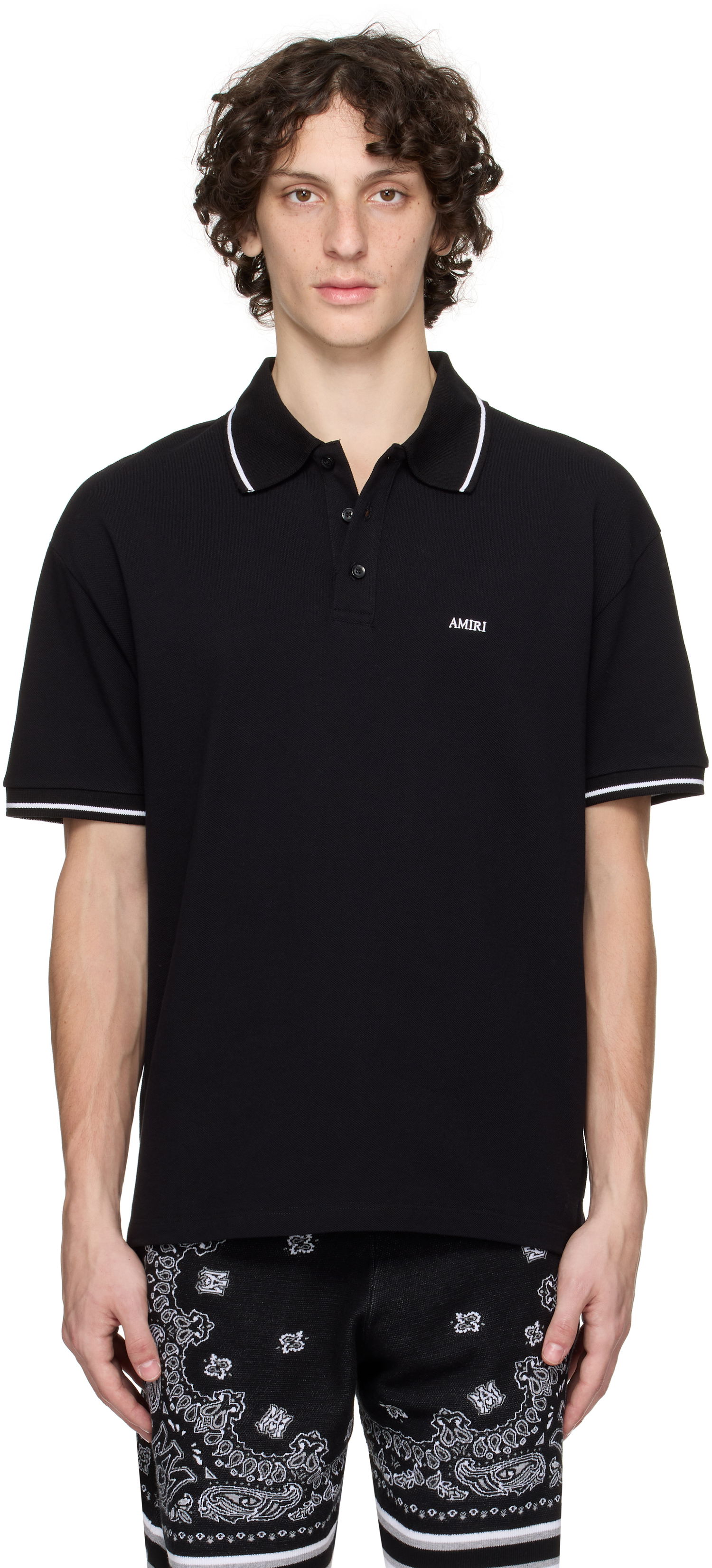 Поло тениска AMIRI AMIRI Polo With Tipping Черно | AMJYPO1018, 0