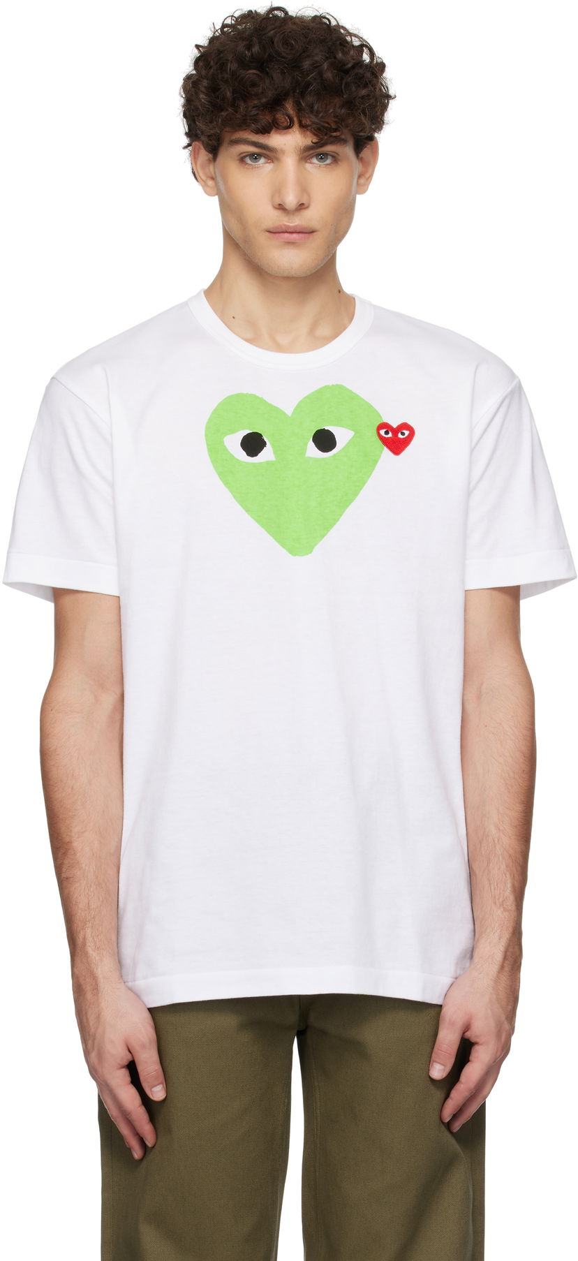 Тениска Comme des Garçons Pastel Heart & Emblem Graphic T-Shirt Бяло | AZ-T106-051