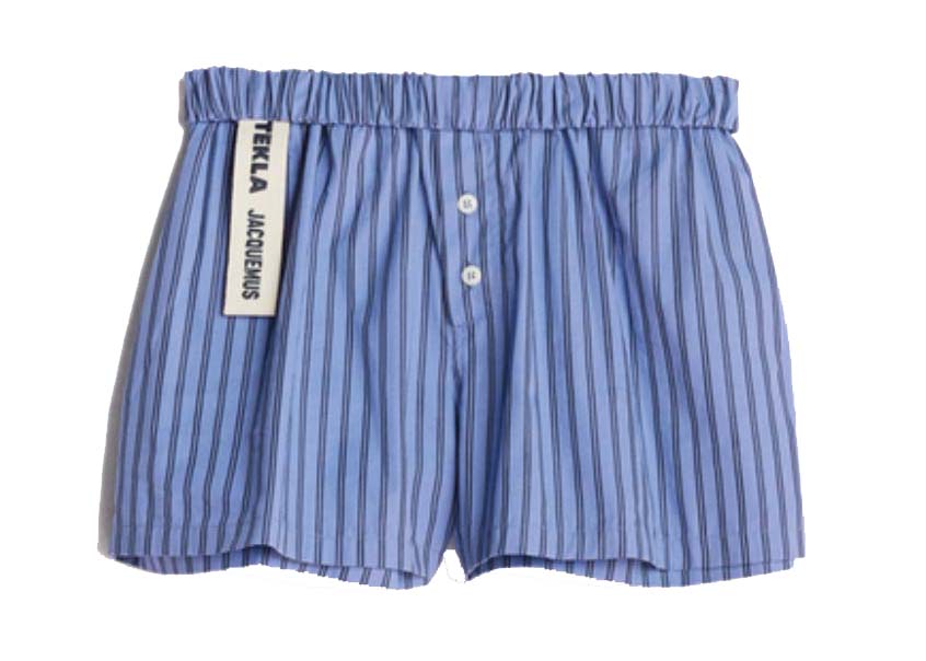 Бельо и чорапи Jacquemus x Tekla Le Short Boro Stripe Синьо | 223PA052-6014-3CP, 0