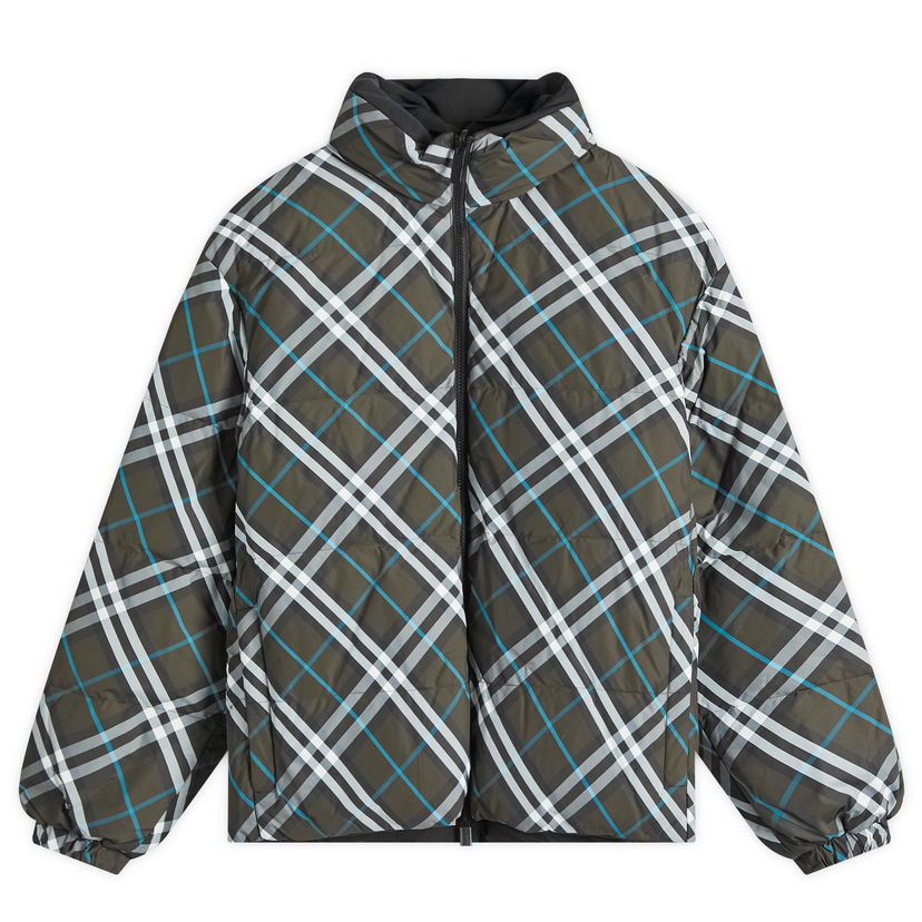 Пухо яке Burberry Reversible Check Puffer Jacket Зелено | 8103932-C1213