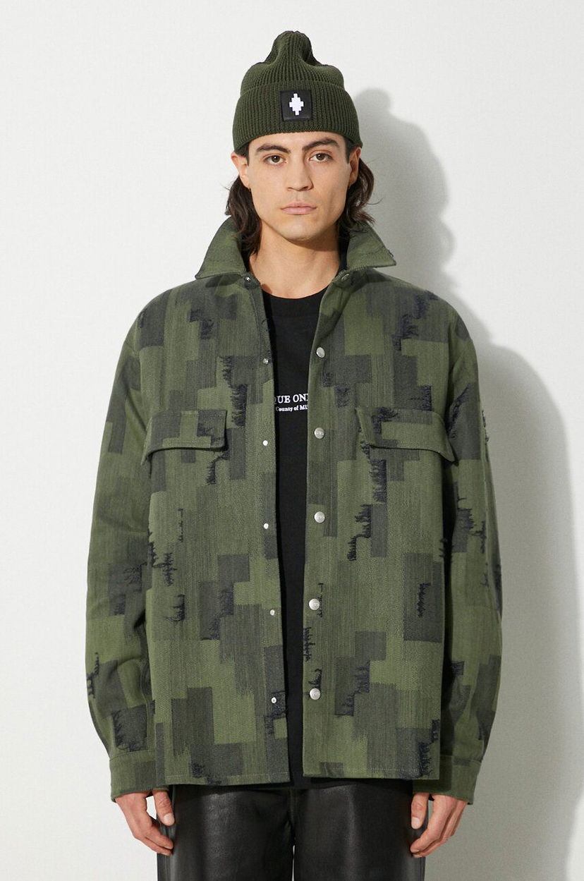 Риза Marcelo Burlon Overshirt Green Зелено | CMES005F24FAB0015810