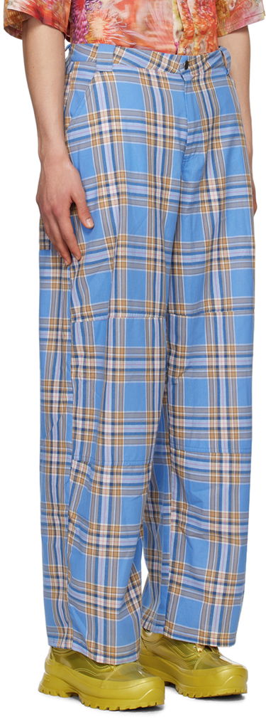 Панталони Collina Strada Collina Strada Lawn Plaid Trousers Синьо | MXX6419, 1