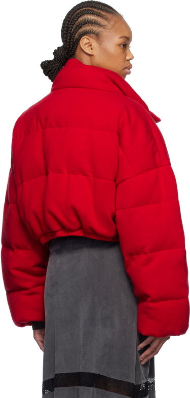 Пухо яке We11done We11done Knit Down Cropped Puffer Jacket Червено | WD-KJ0-25-674-W-RD, 2