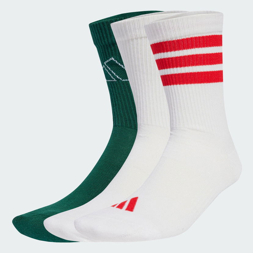 Чорапи adidas Performance 3 Pairs Logo Crew Socks Бяло | JW3643