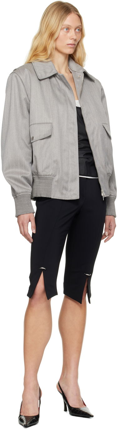 Яке бомбър Stella McCartney Stella McCartney Boxy Collared Bomber Jacket Сиво | 6801293FU750, 3