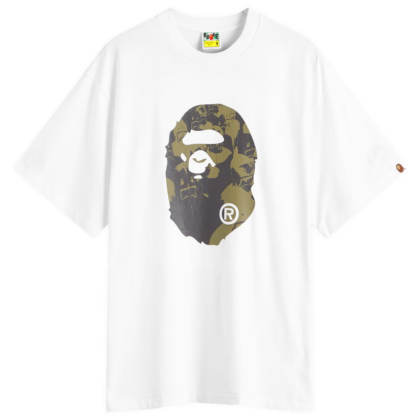 Тениска BAPE Shark College Logo T-Shirt Бяло | 001TEK801306M-WHT