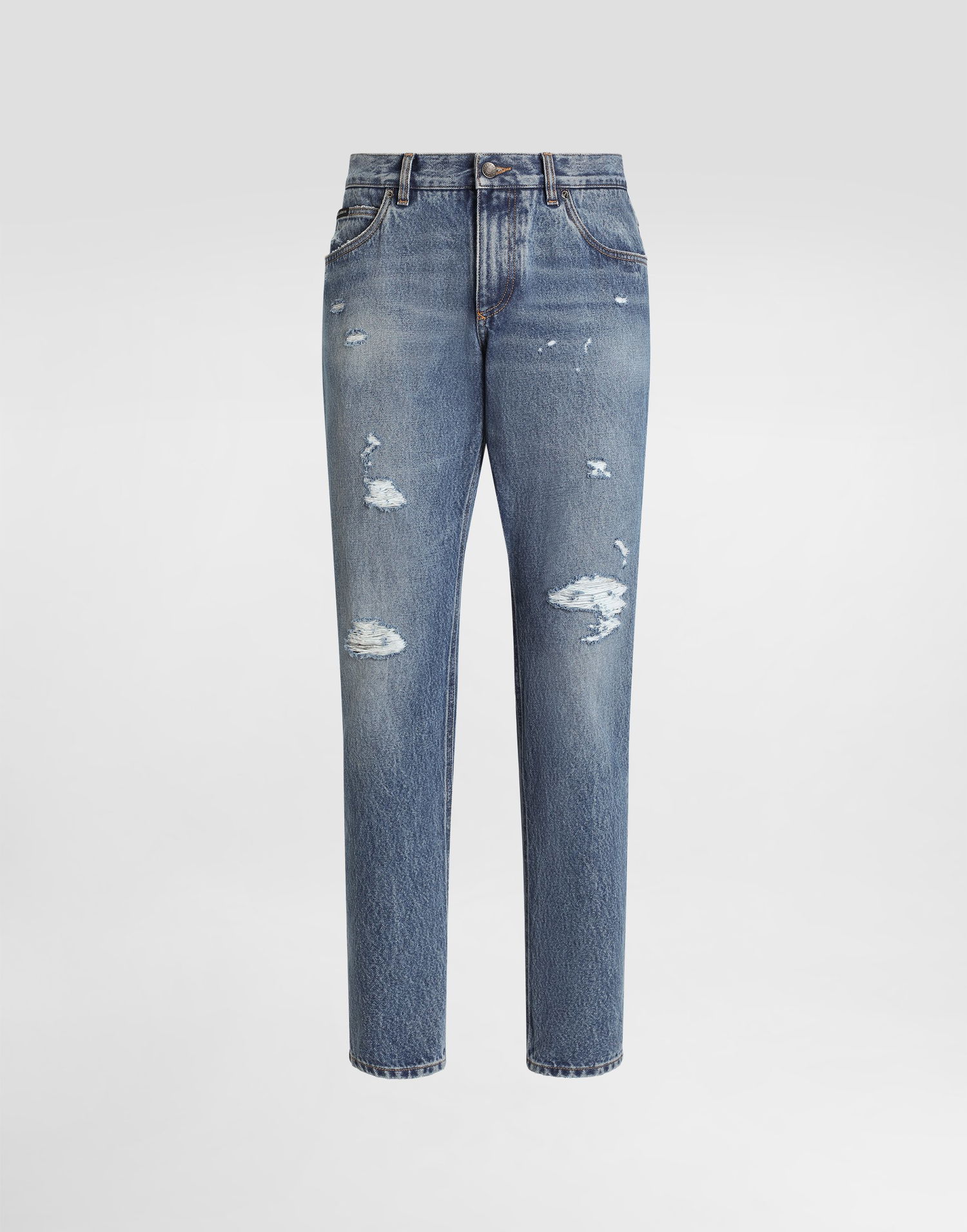Дънки Dolce & Gabbana Dolce & Gabbana Regular Fit Distressed Jeans 44 Синьо | GYJCCDG8NH5S9001, 0