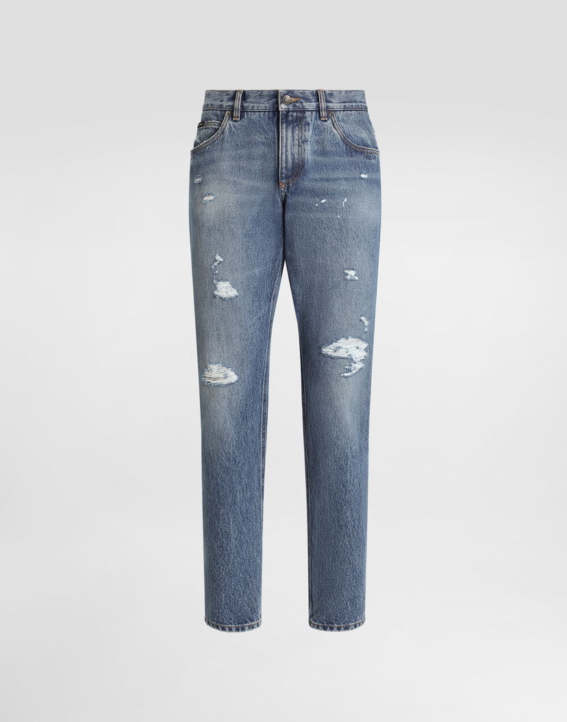 Дънки Dolce & Gabbana Dolce & Gabbana Regular Fit Distressed Jeans 44 Синьо | GYJCCDG8NH5S9001