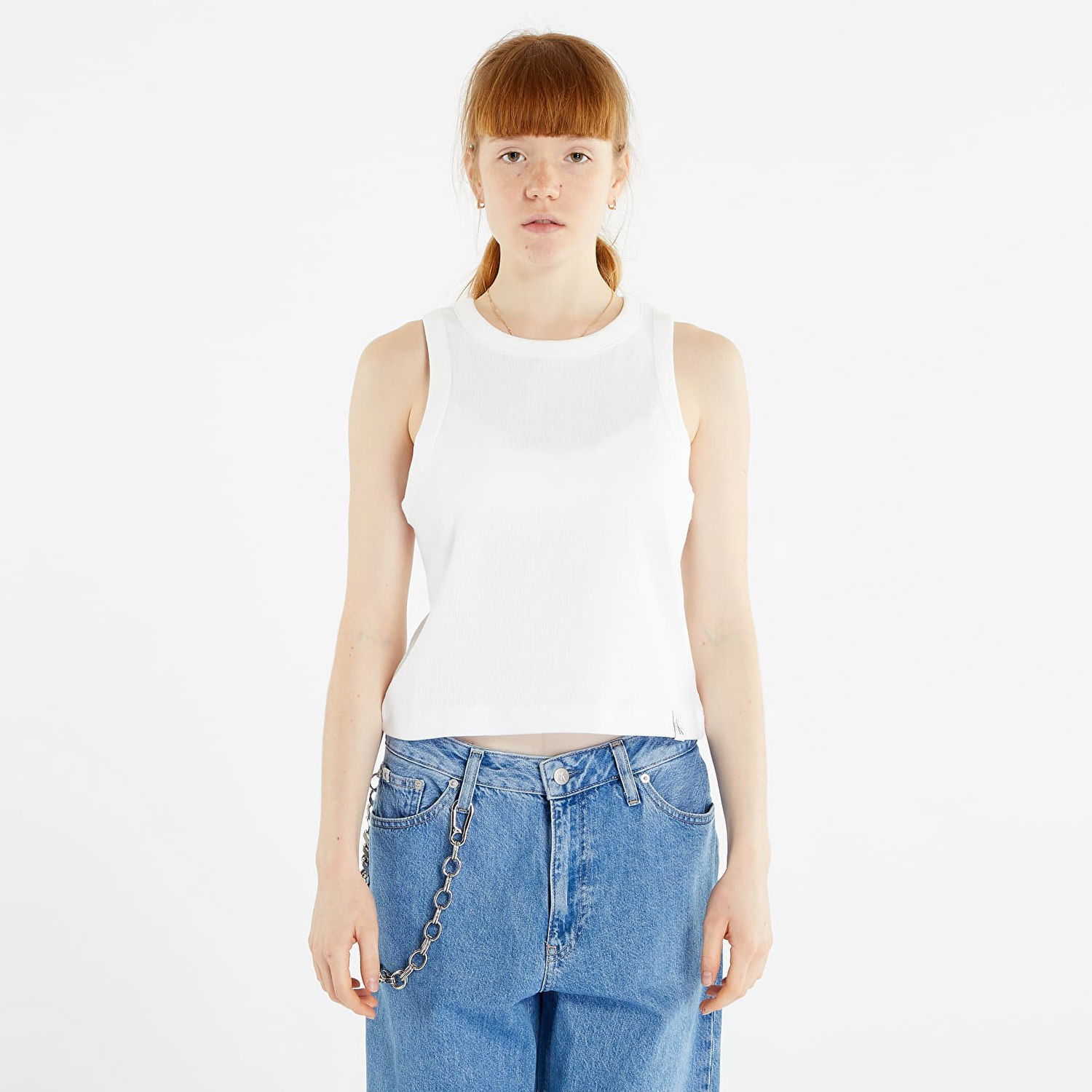 Потник CALVIN KLEIN Tab Rib Tank Top Бяло | J20J221055 YAF, 0