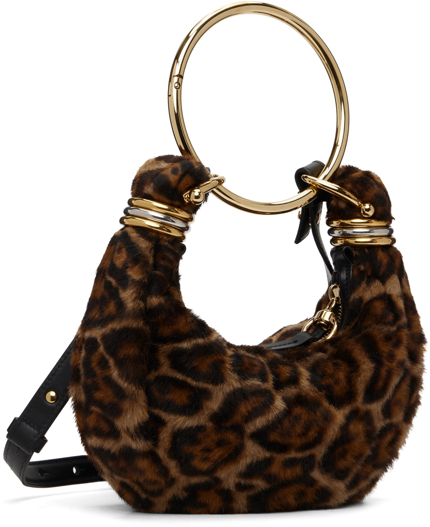 Дамска чанта CHLOÉ Mini Leopard Print Faux Fur Bracelet Bag Многоцветен | CH25WS623Q20, 1